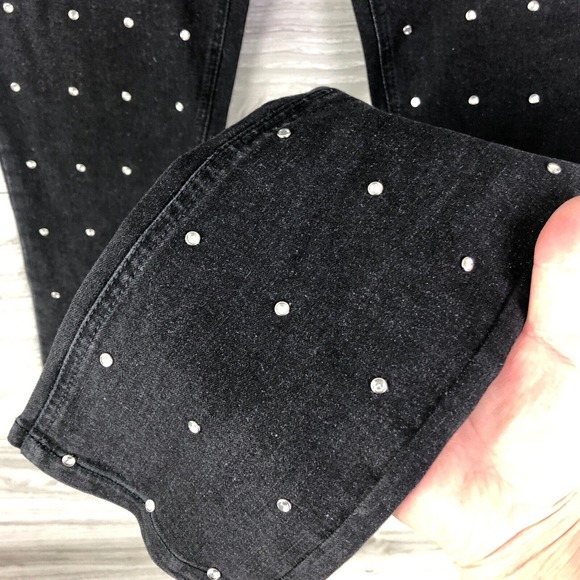 Free Generation LA Women's Bejeweled Front Side Black Pants Size Small $… - Picture 5 of 9